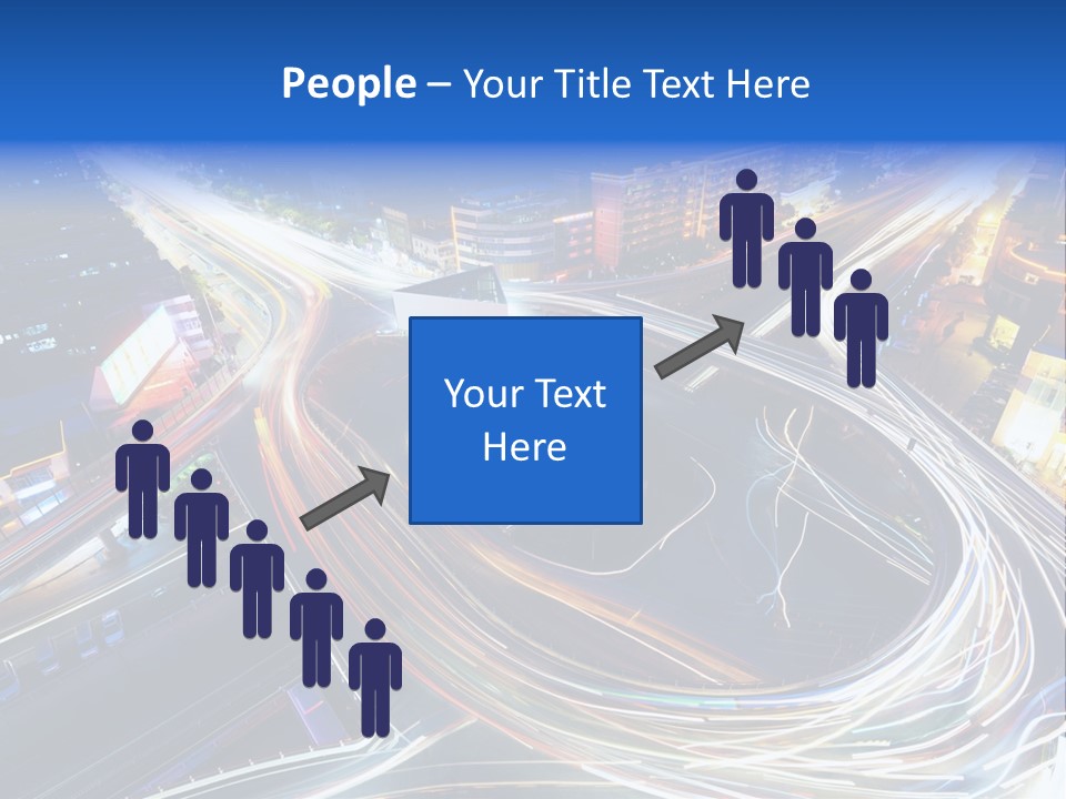 An Aerial View Of A Busy City At Night PowerPoint Template