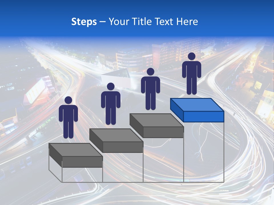 An Aerial View Of A Busy City At Night PowerPoint Template