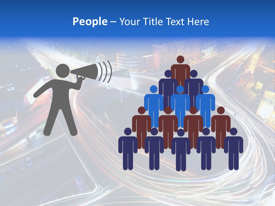 An Aerial View Of A Busy City At Night PowerPoint Template