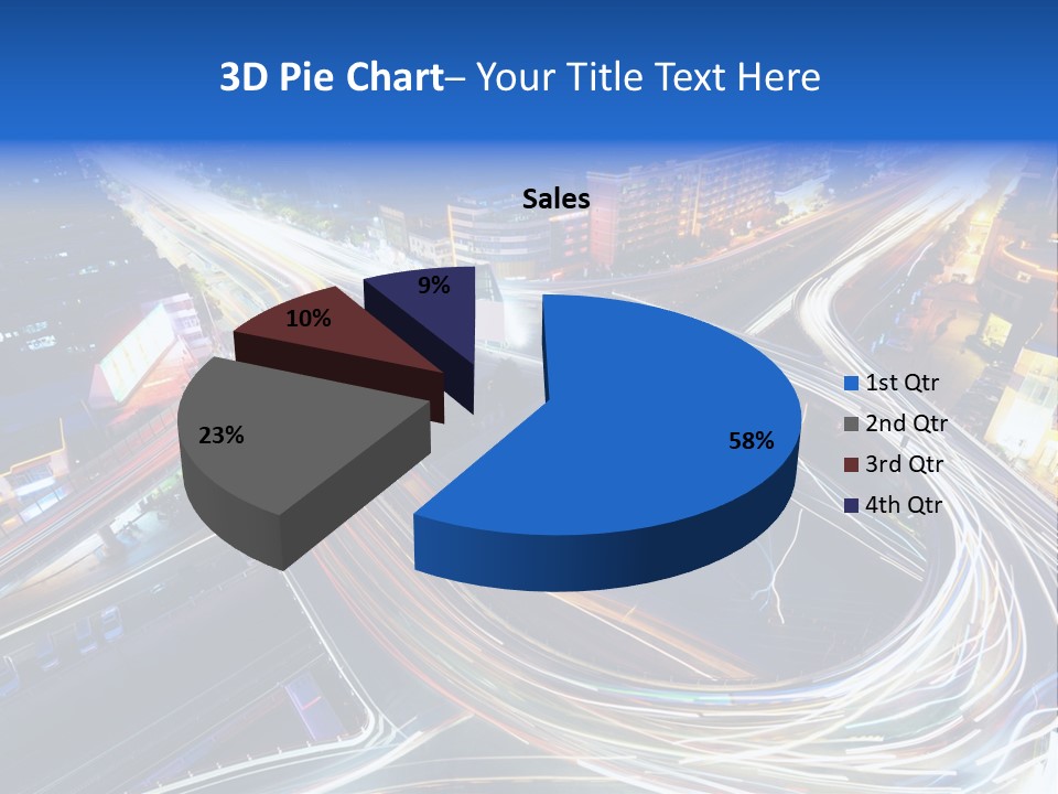 An Aerial View Of A Busy City At Night PowerPoint Template