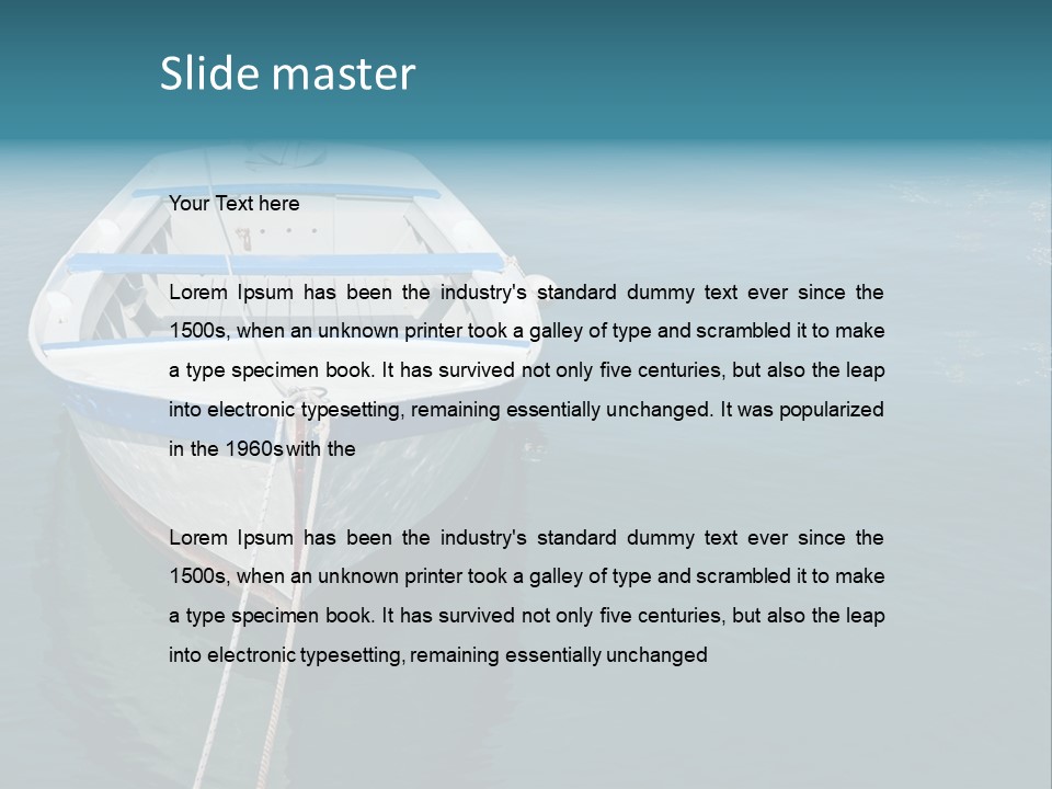 A White And Blue Boat In A Body Of Water PowerPoint Template