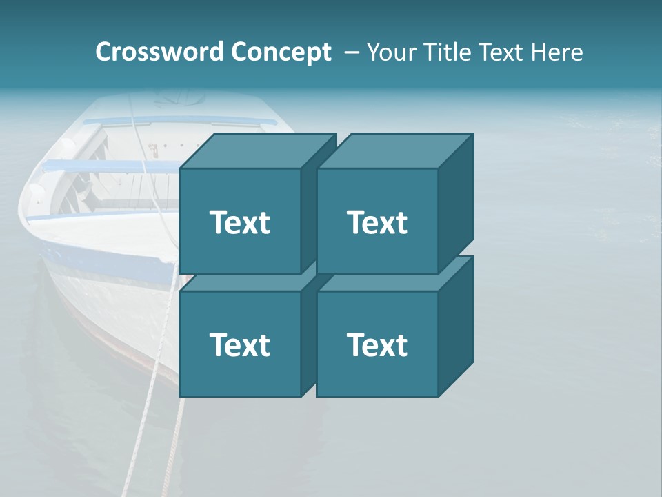A White And Blue Boat In A Body Of Water PowerPoint Template