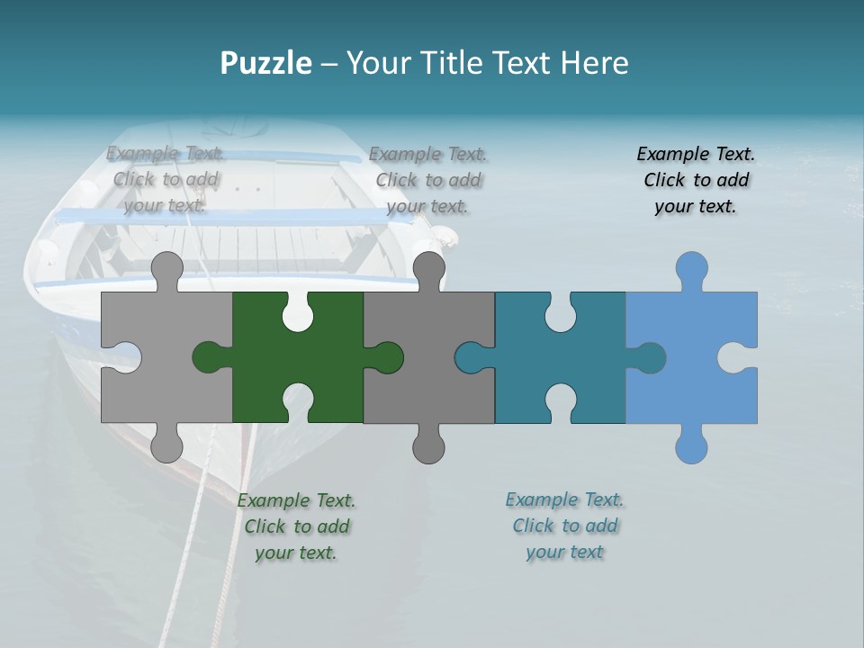 A White And Blue Boat In A Body Of Water PowerPoint Template