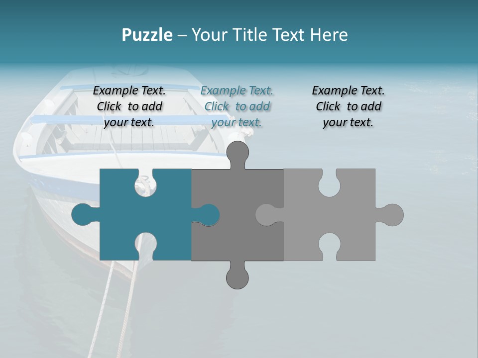 A White And Blue Boat In A Body Of Water PowerPoint Template