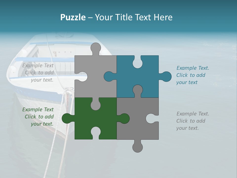 A White And Blue Boat In A Body Of Water PowerPoint Template