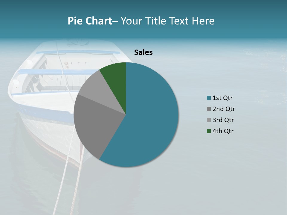 A White And Blue Boat In A Body Of Water PowerPoint Template