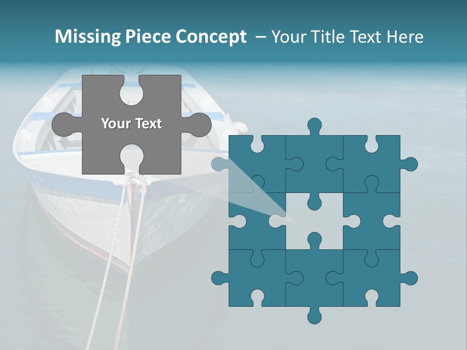A White And Blue Boat In A Body Of Water PowerPoint Template