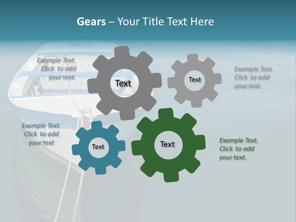 A White And Blue Boat In A Body Of Water PowerPoint Template
