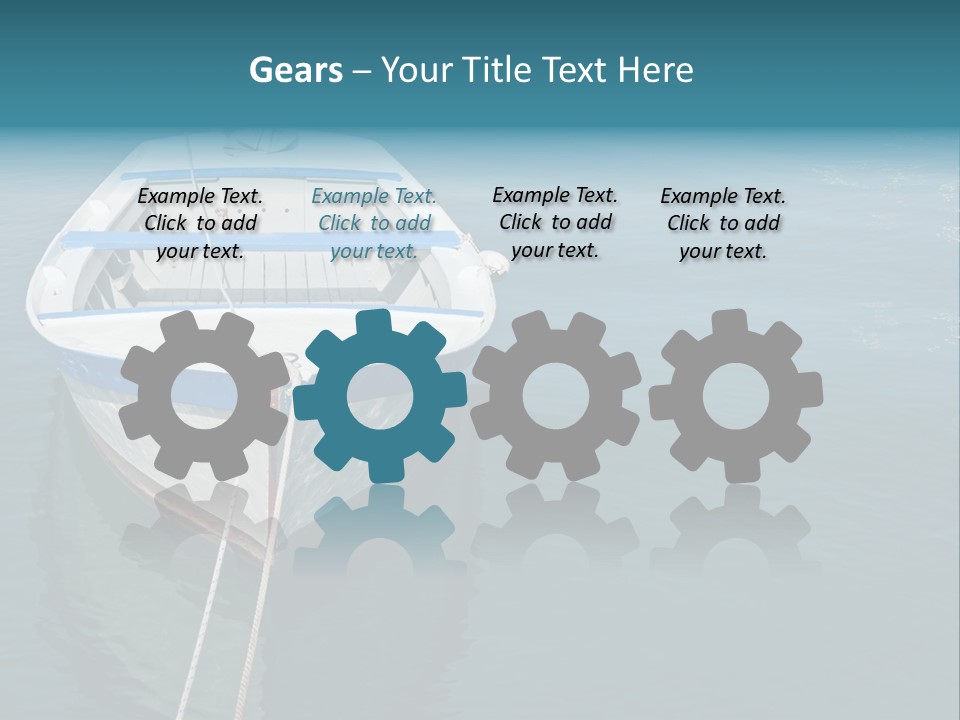 A White And Blue Boat In A Body Of Water PowerPoint Template