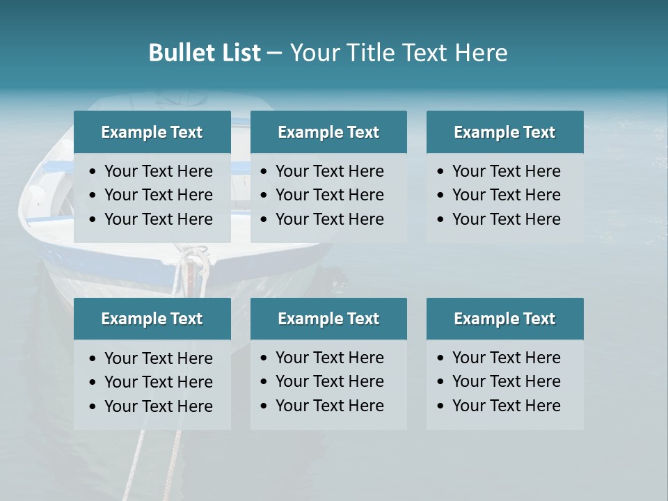 A White And Blue Boat In A Body Of Water PowerPoint Template