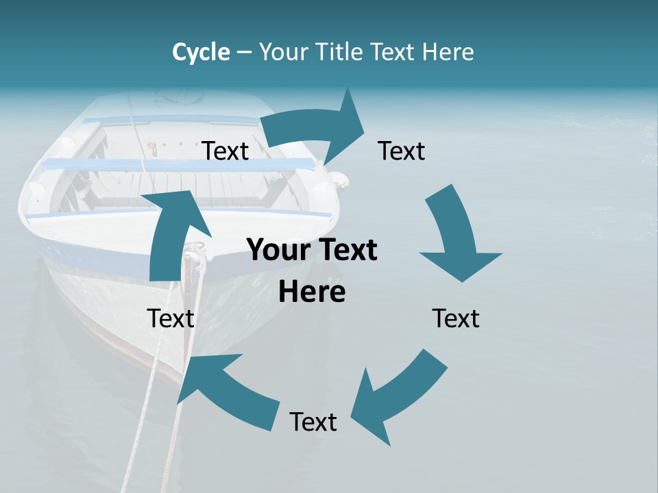 A White And Blue Boat In A Body Of Water PowerPoint Template