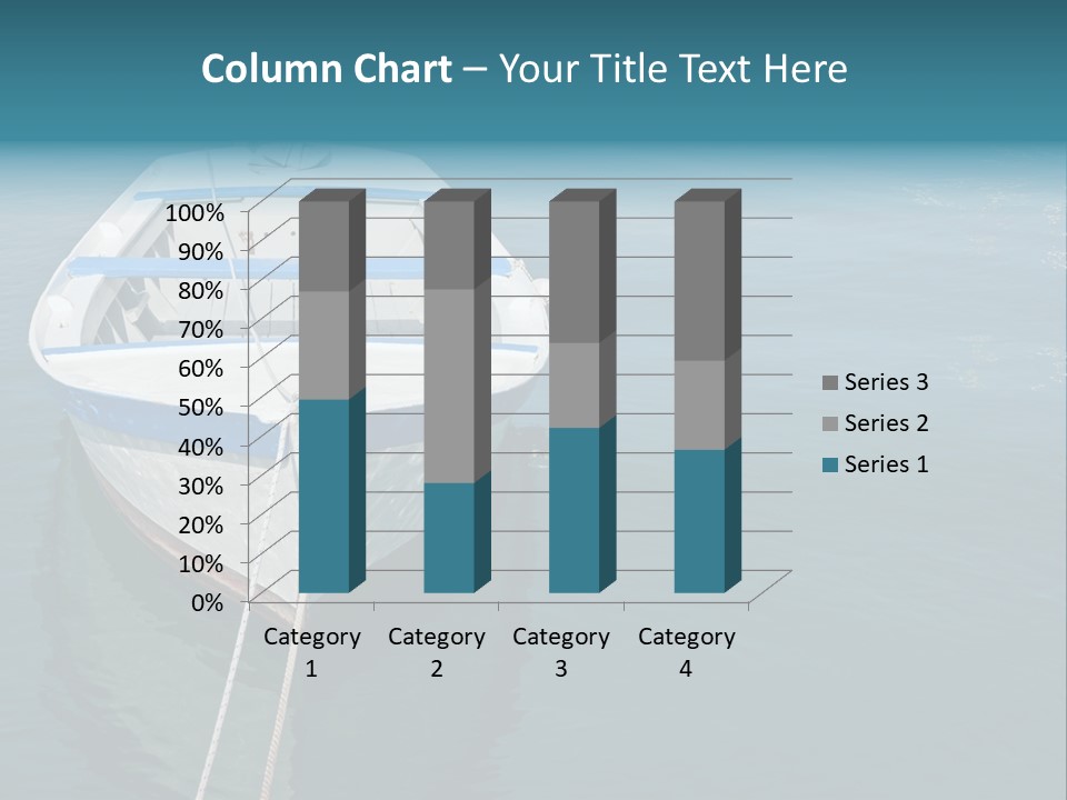 A White And Blue Boat In A Body Of Water PowerPoint Template