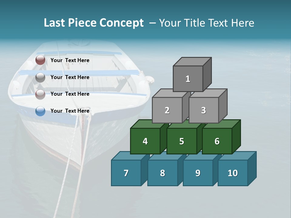 A White And Blue Boat In A Body Of Water PowerPoint Template