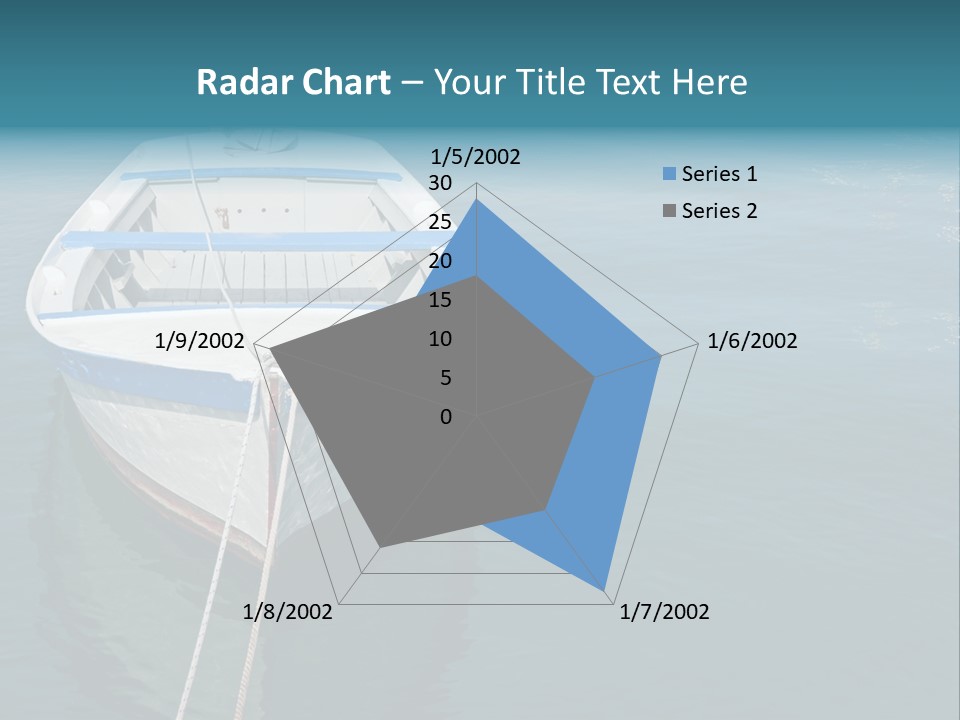 A White And Blue Boat In A Body Of Water PowerPoint Template