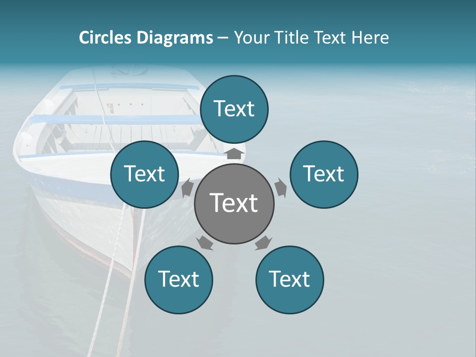A White And Blue Boat In A Body Of Water PowerPoint Template