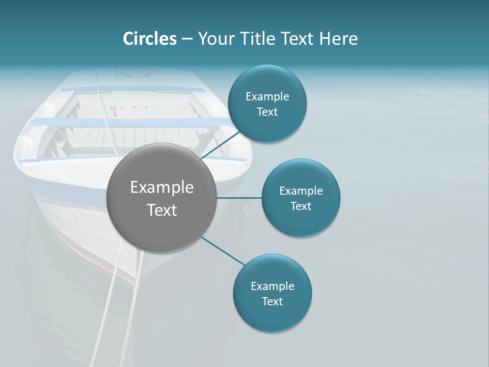 A White And Blue Boat In A Body Of Water PowerPoint Template