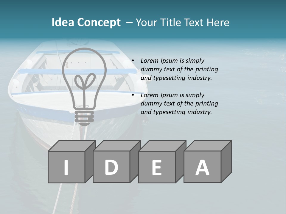 A White And Blue Boat In A Body Of Water PowerPoint Template