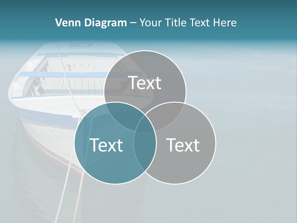 A White And Blue Boat In A Body Of Water PowerPoint Template