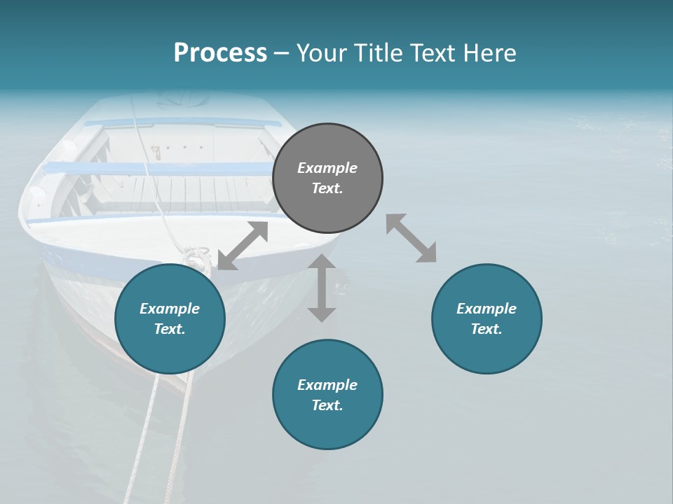 A White And Blue Boat In A Body Of Water PowerPoint Template