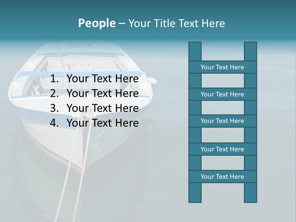 A White And Blue Boat In A Body Of Water PowerPoint Template