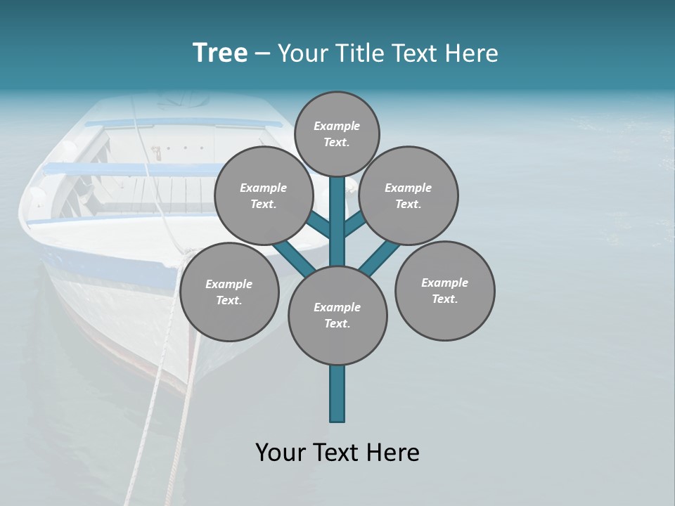 A White And Blue Boat In A Body Of Water PowerPoint Template