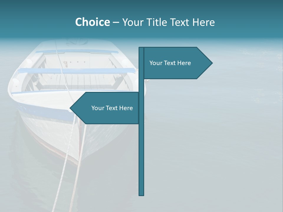 A White And Blue Boat In A Body Of Water PowerPoint Template