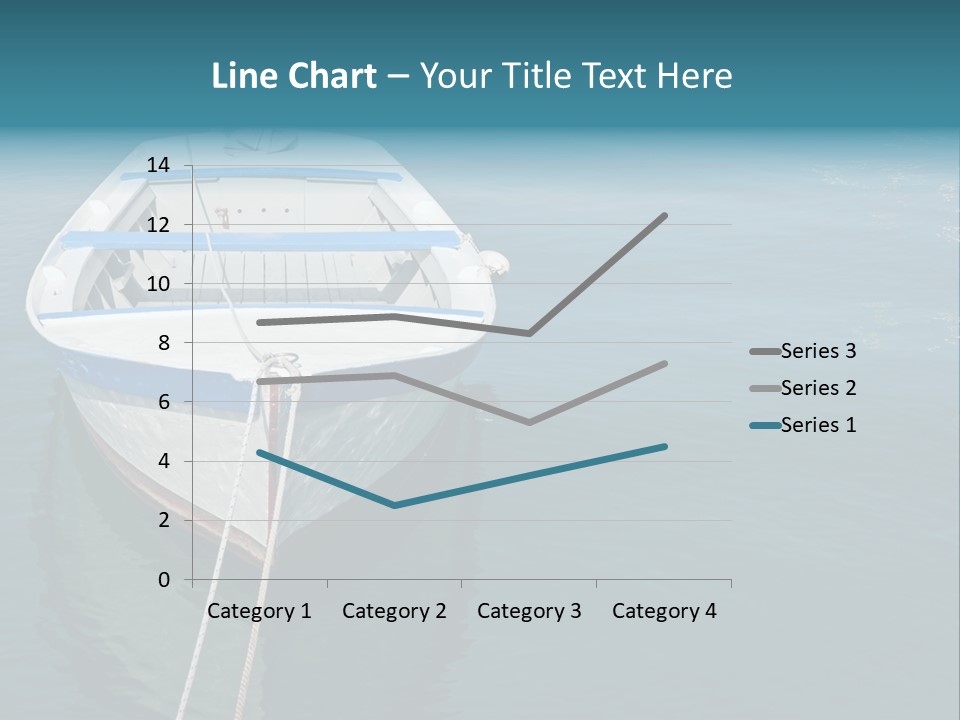 A White And Blue Boat In A Body Of Water PowerPoint Template