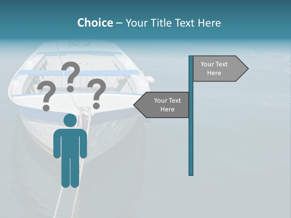 A White And Blue Boat In A Body Of Water PowerPoint Template