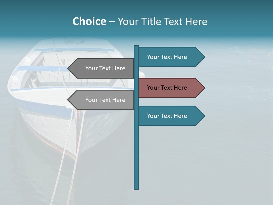 A White And Blue Boat In A Body Of Water PowerPoint Template