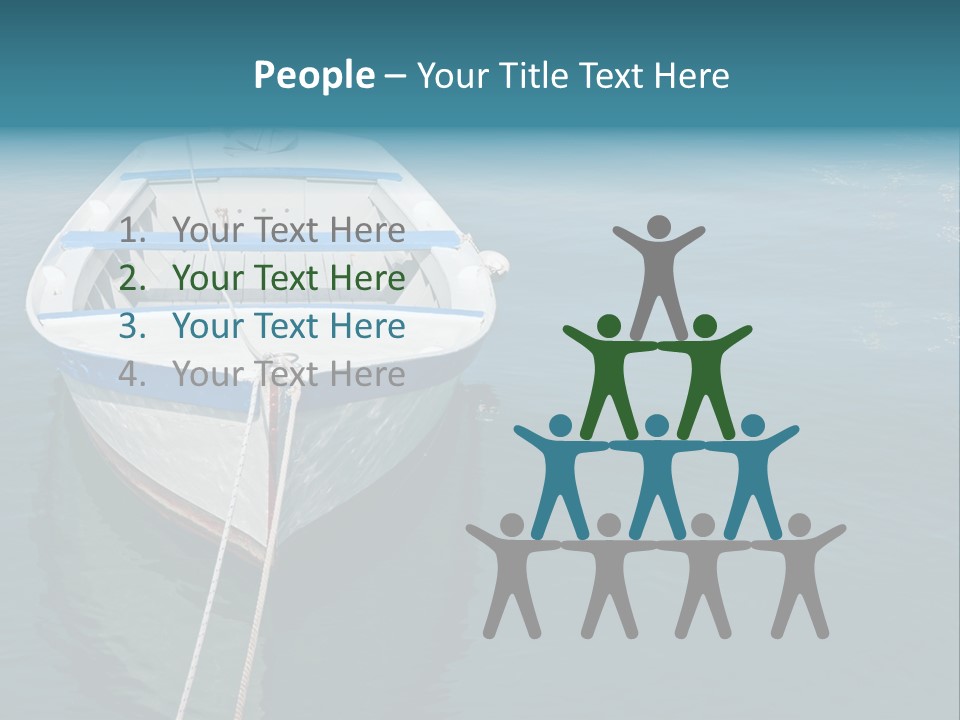 A White And Blue Boat In A Body Of Water PowerPoint Template