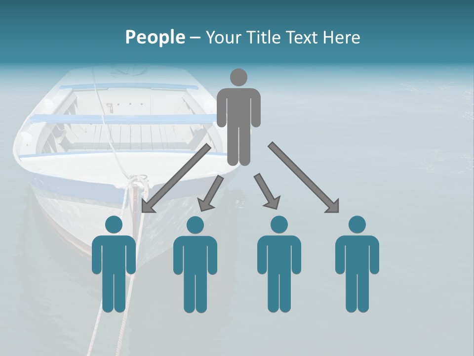 A White And Blue Boat In A Body Of Water PowerPoint Template