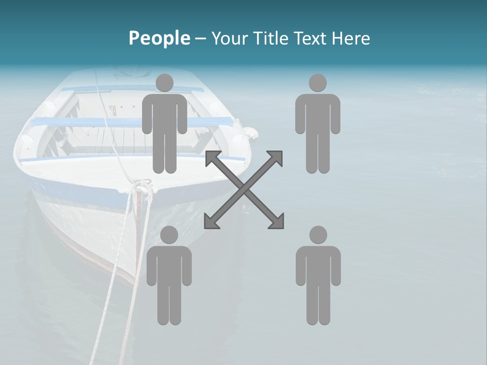 A White And Blue Boat In A Body Of Water PowerPoint Template