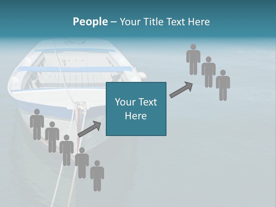 A White And Blue Boat In A Body Of Water PowerPoint Template