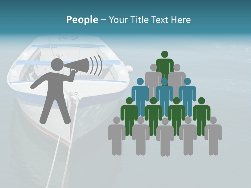 A White And Blue Boat In A Body Of Water PowerPoint Template