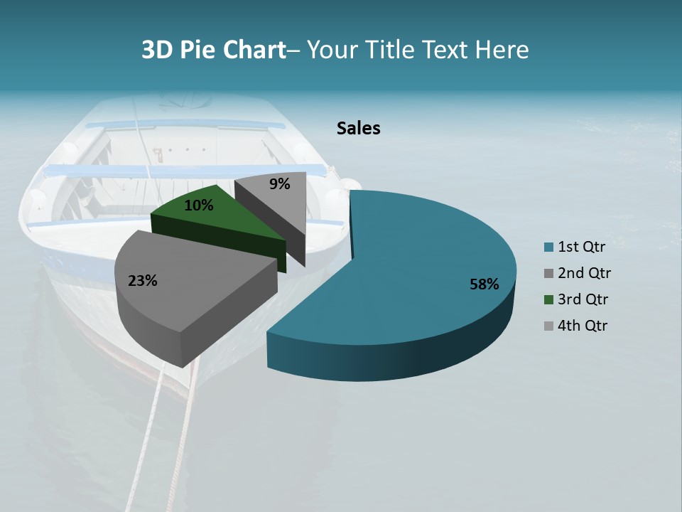 A White And Blue Boat In A Body Of Water PowerPoint Template
