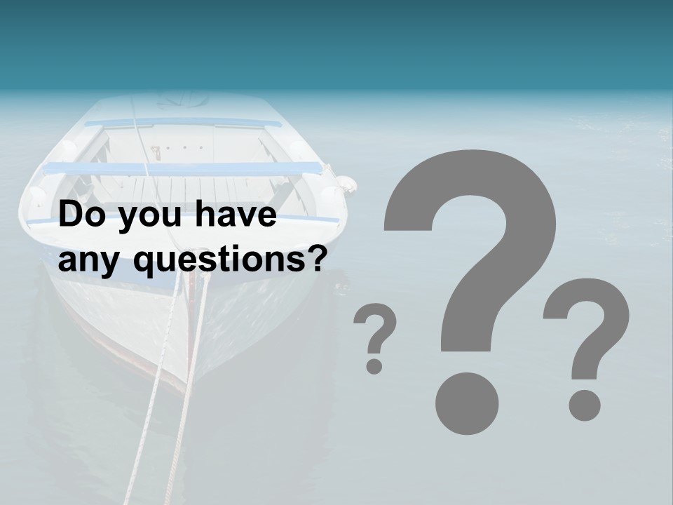 A White And Blue Boat In A Body Of Water PowerPoint Template