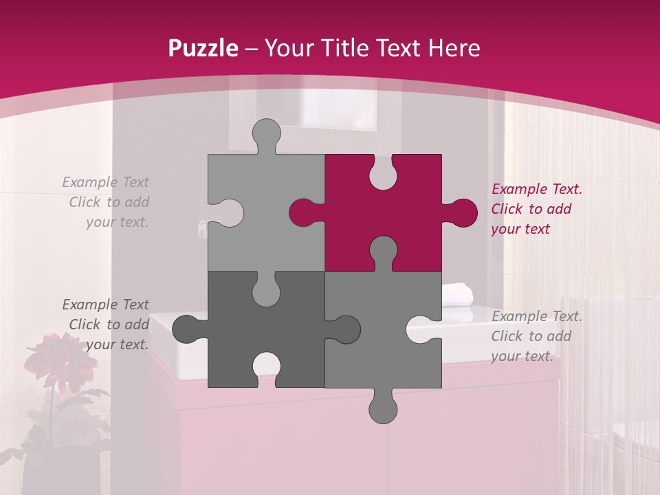 A Bathroom With A Sink And A Mirror PowerPoint Template