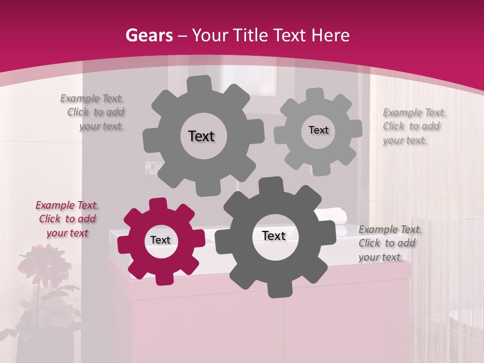 A Bathroom With A Sink And A Mirror PowerPoint Template