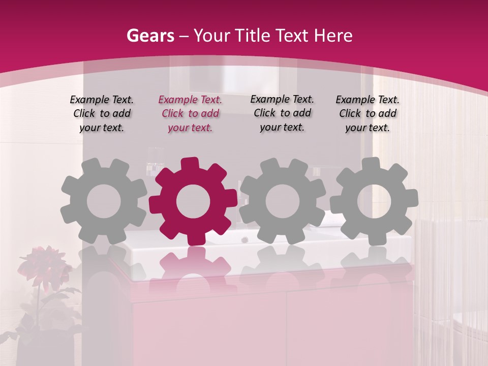 A Bathroom With A Sink And A Mirror PowerPoint Template