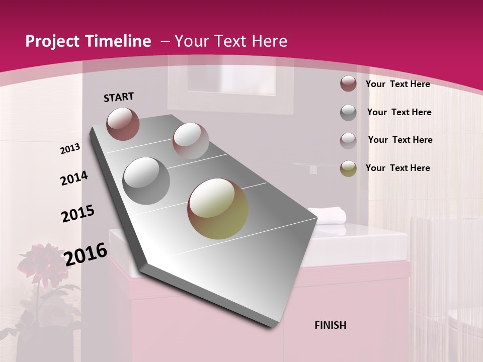 A Bathroom With A Sink And A Mirror PowerPoint Template