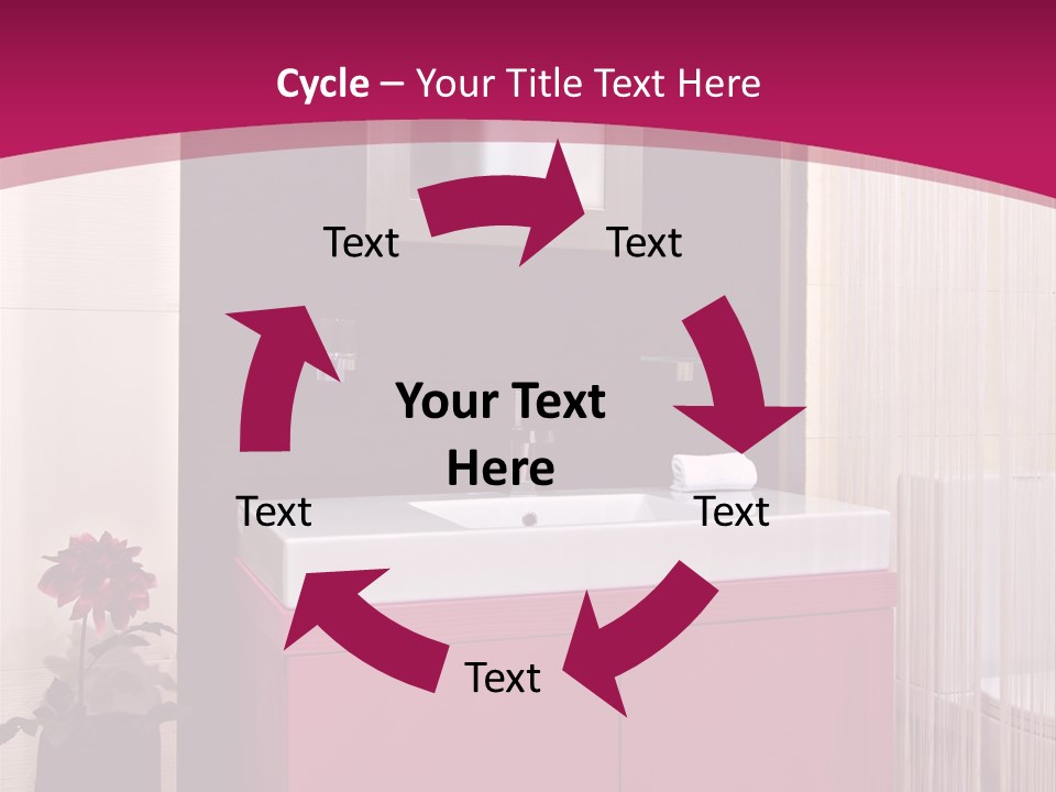 A Bathroom With A Sink And A Mirror PowerPoint Template