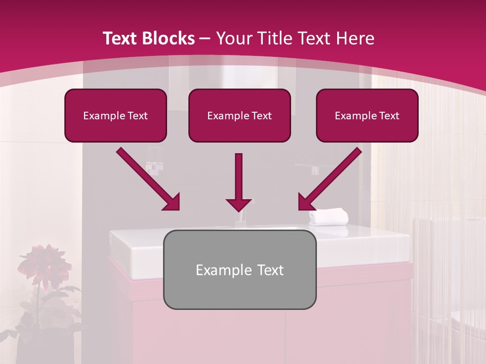 A Bathroom With A Sink And A Mirror PowerPoint Template
