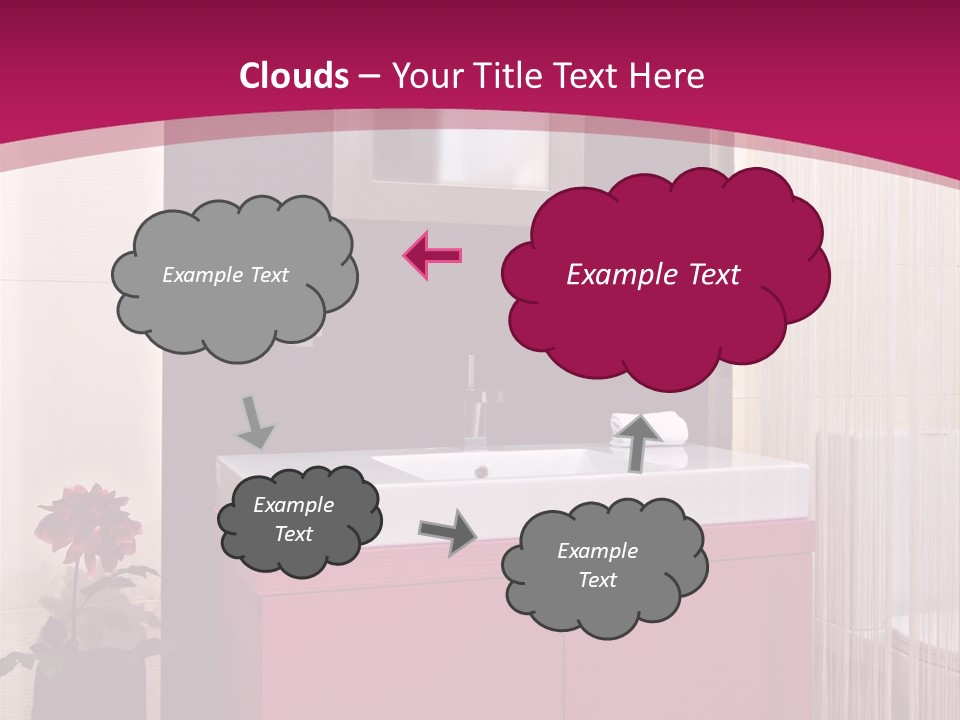 A Bathroom With A Sink And A Mirror PowerPoint Template