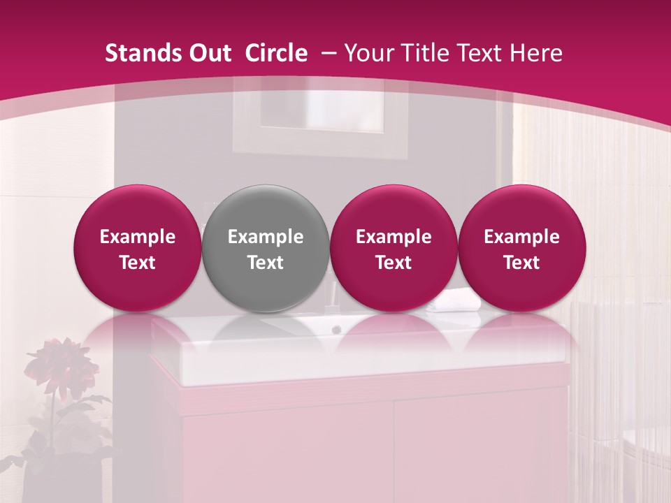A Bathroom With A Sink And A Mirror PowerPoint Template
