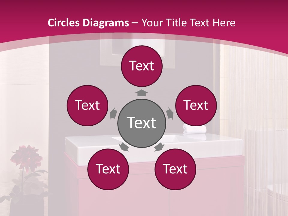 A Bathroom With A Sink And A Mirror PowerPoint Template