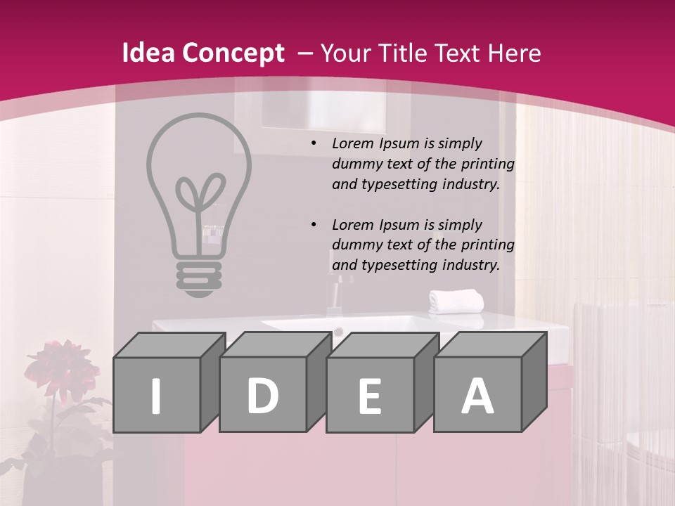 A Bathroom With A Sink And A Mirror PowerPoint Template