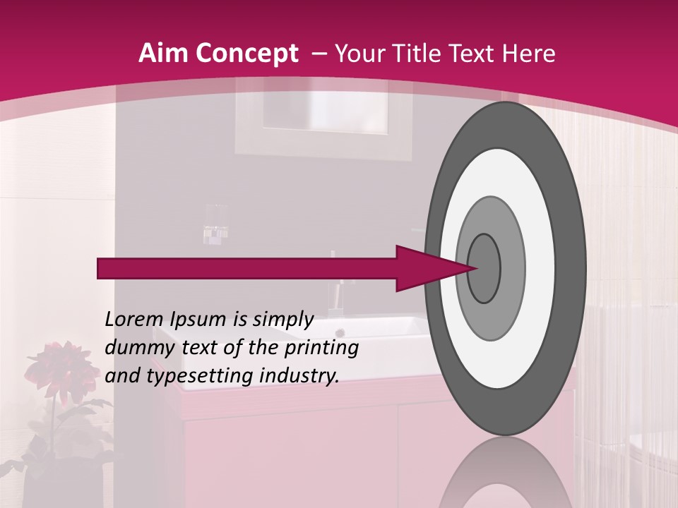 A Bathroom With A Sink And A Mirror PowerPoint Template