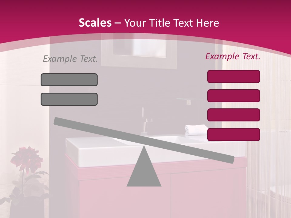 A Bathroom With A Sink And A Mirror PowerPoint Template