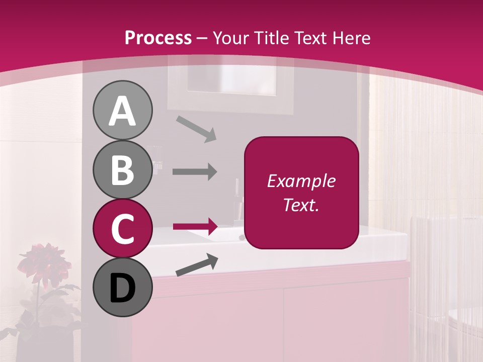 A Bathroom With A Sink And A Mirror PowerPoint Template