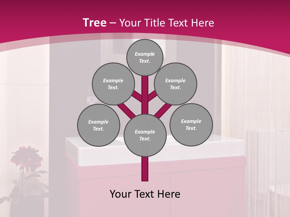 A Bathroom With A Sink And A Mirror PowerPoint Template